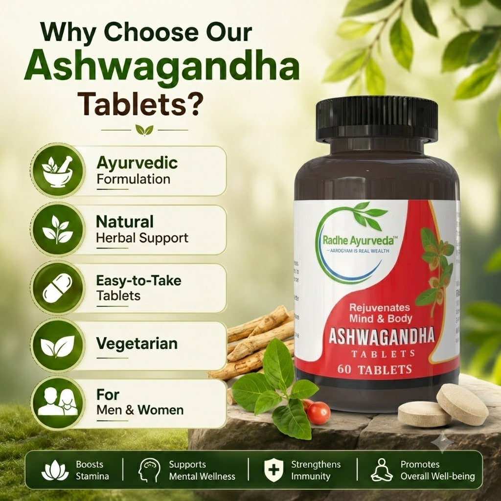 Ashwagandha Tablets — Rejuvenates Mind & Body