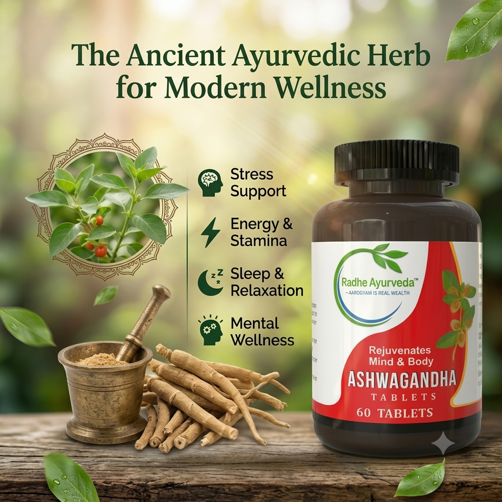 Ashwagandha Tablets — Rejuvenates Mind & Body