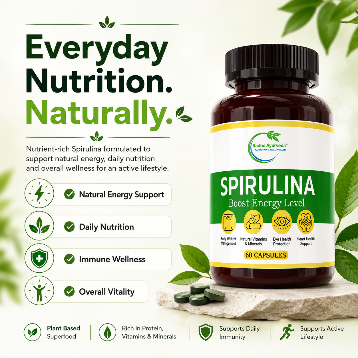 Spirulina — Boosts Energy Level Naturally