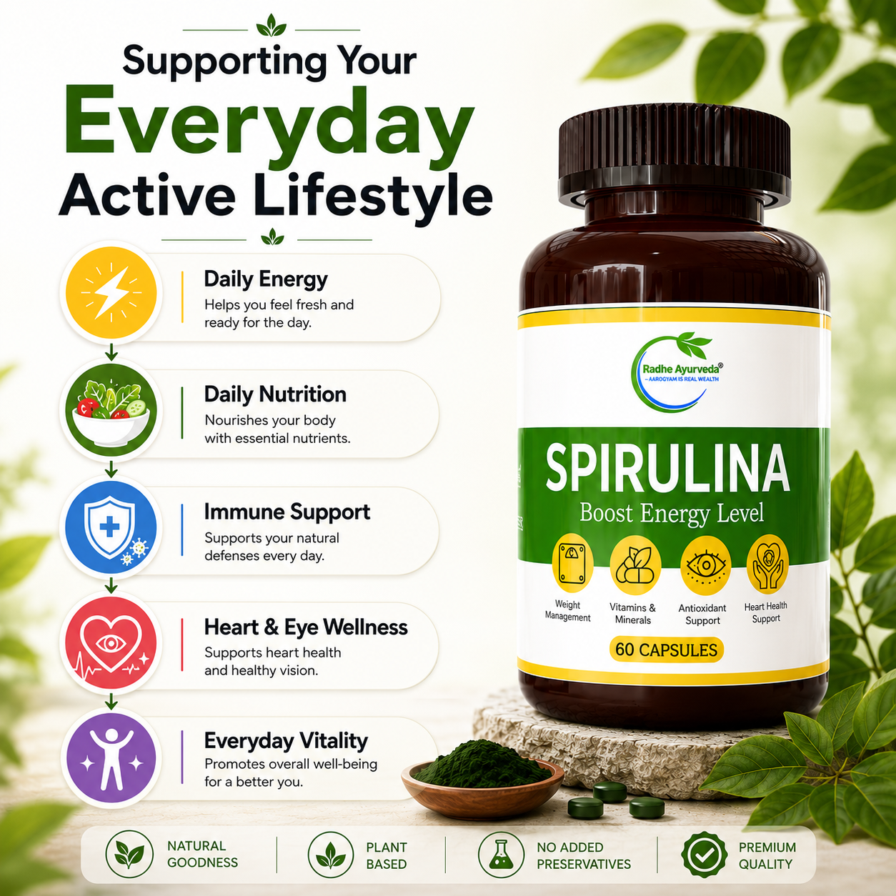 Spirulina — Boosts Energy Level Naturally