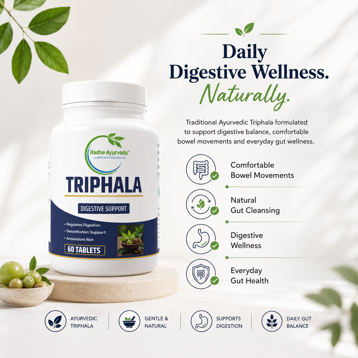 Triphala Tablets — Supports Clean Digestion